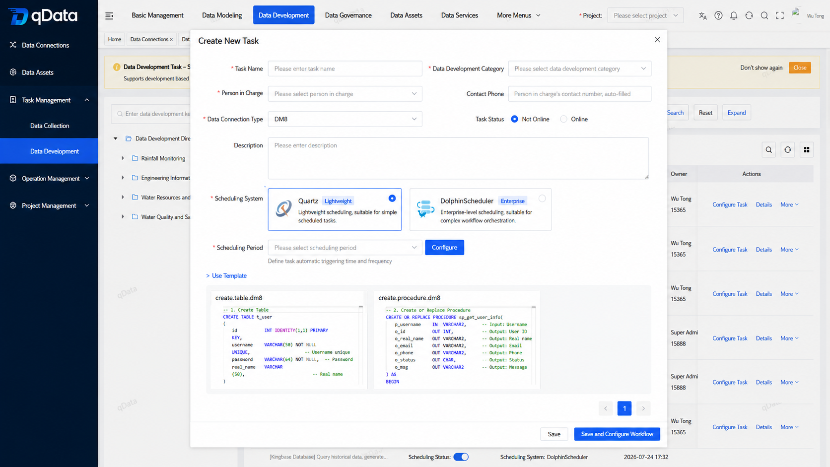 Add data development task