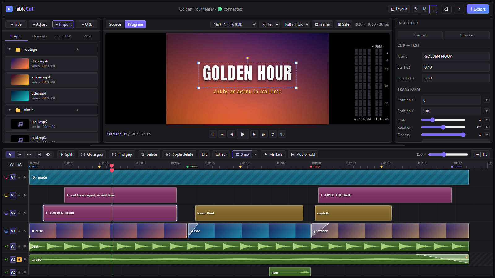 FableCut editor