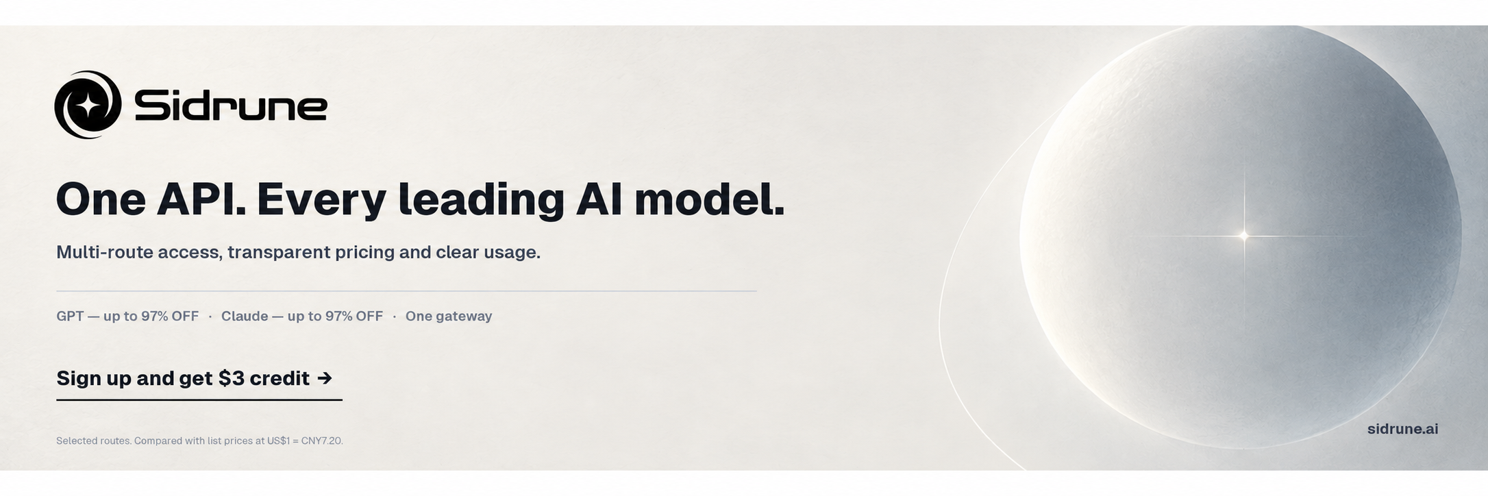 Sidrune AI — one API for GPT, Claude and other leading AI models