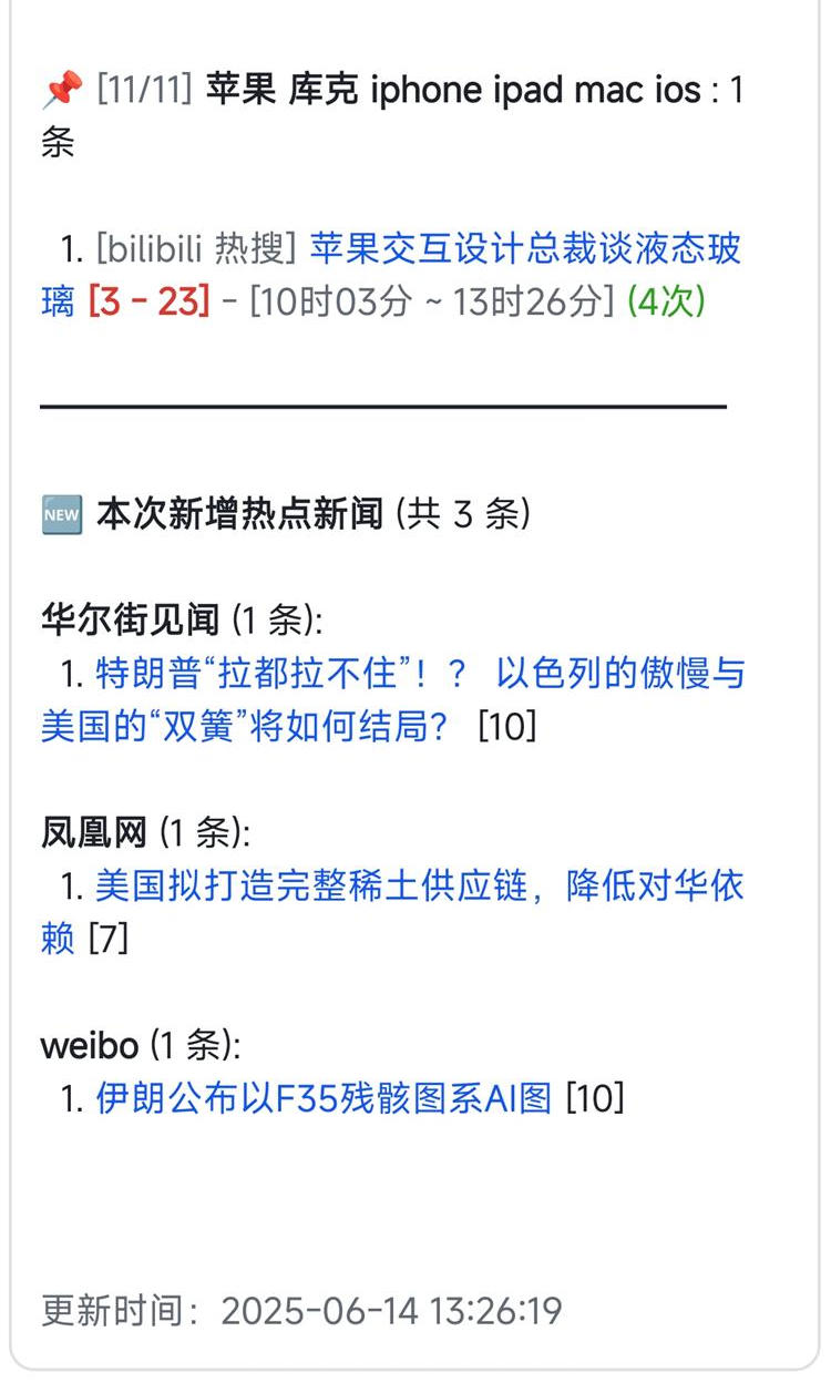 飞书推送效果