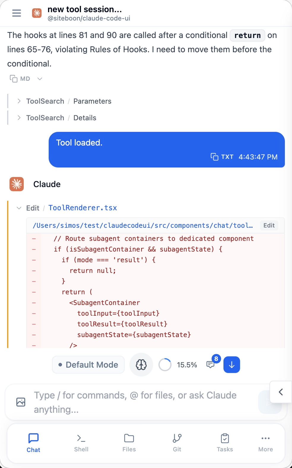Mobile Interface
