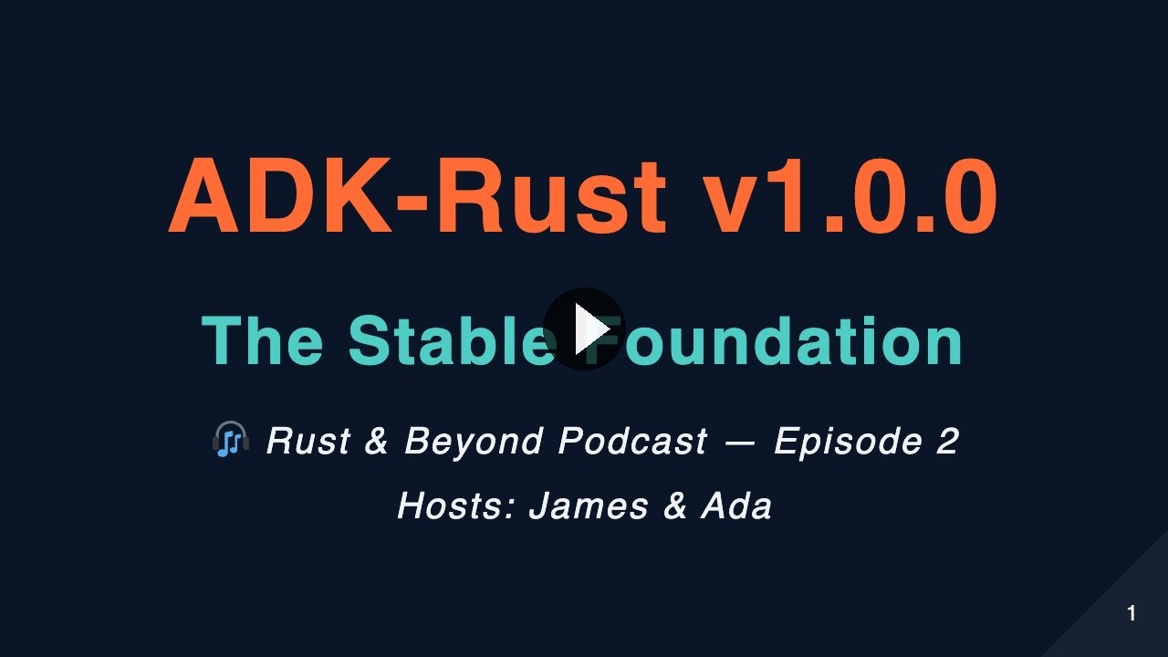 ▶ Watch Episode 2: ADK-Rust v1.0.0 Launch