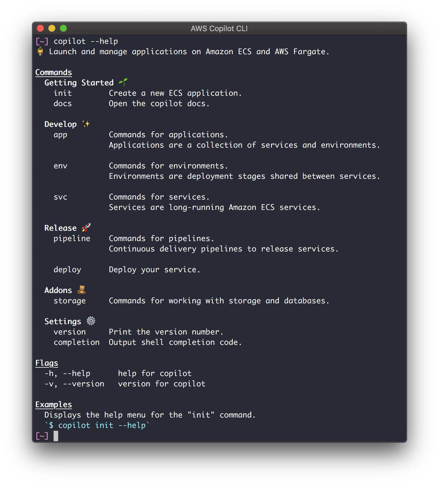 copilot help menu